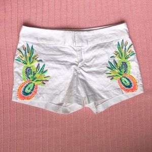 Lilly Pulitzer Ellie Shorts 4” Pineapple Beaded